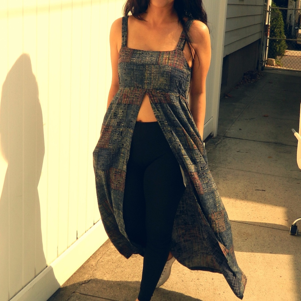 Tang Top Open-Front Maxi Dress